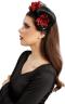 Serre-tete malefique dentelle cornes noires roses rouges autre image 2