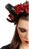 Serre-tete malefique dentelle cornes noires roses rouges autre image 3