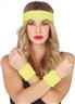 Set bandeau et poignets éponge jaune fluo autre image 1