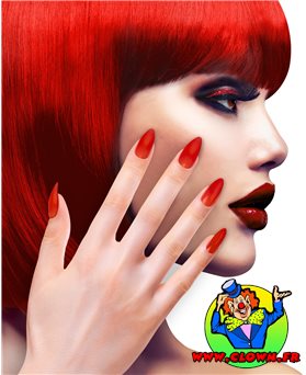 Set de 12 ongles stiletto rouges auto-adhesifs