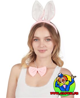 Set de lapin rose et blanc