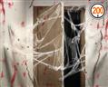 Toile d'Araignée Décoration Halloween avec Araignées Noires autre image 1