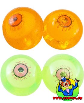Yeux gluants - 2 assortis orange et vert